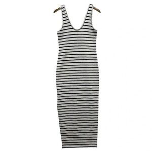 Splendid Collection Striped Knit Tank Midi Dress Ivory Navy‎ NWOT Sample Sale